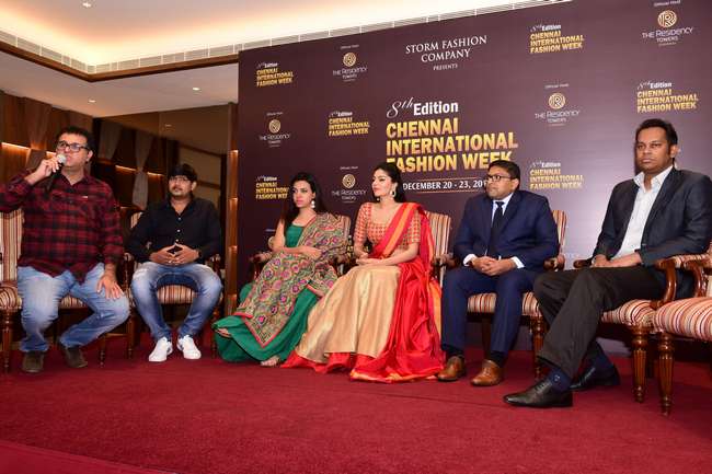 Sanam Shetty in Chennai International Fashion Week Press Meet Stills